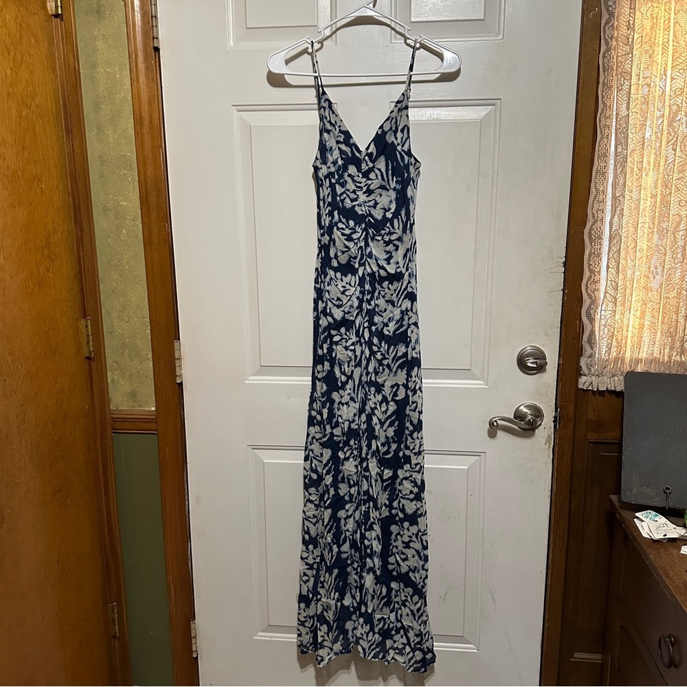 BAILEY 44 Maxi Tank Dress Sleeveless Chiffon Viscose Sz‎ S Blue Beige Floral